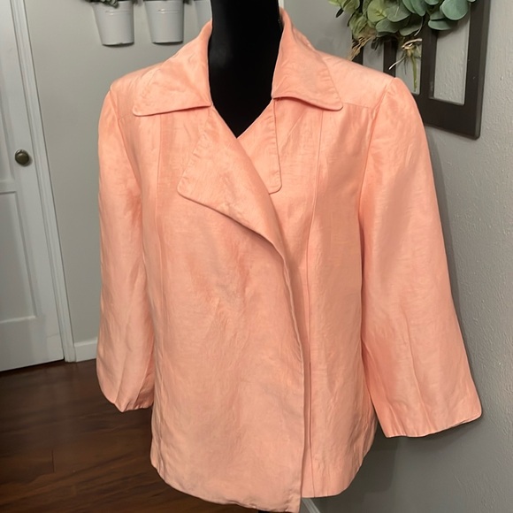 Linda Allard Ellen Tracy Women color Guava 1 Piece Blazer Jacket VTG 80s Elegant - Picture 1 of 12